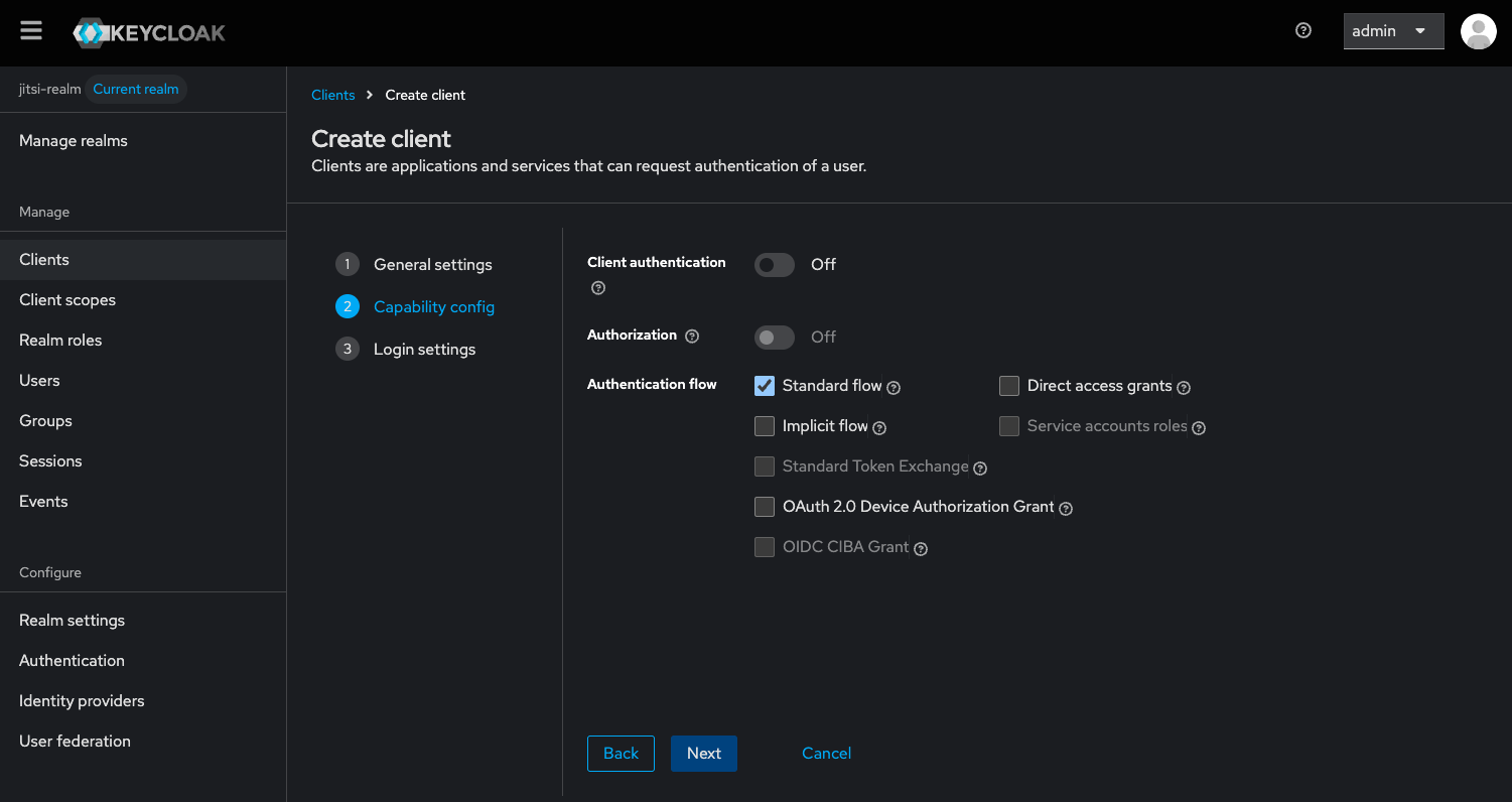 create client options